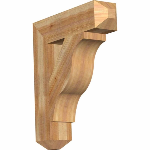 Ekena Millwork 6 in. x 30 in. x 26 in. Western Red Cedar Funston Craftsman Rough Sawn Bracket