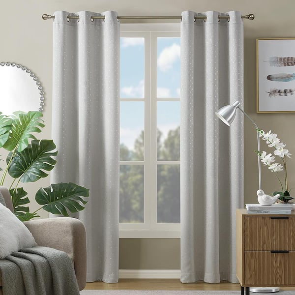 LiGHTSOUT with EnerShield Technology Marque Metallic 38 in. W x 84 in. L Grommet Blackout Curtain (Single Panel)