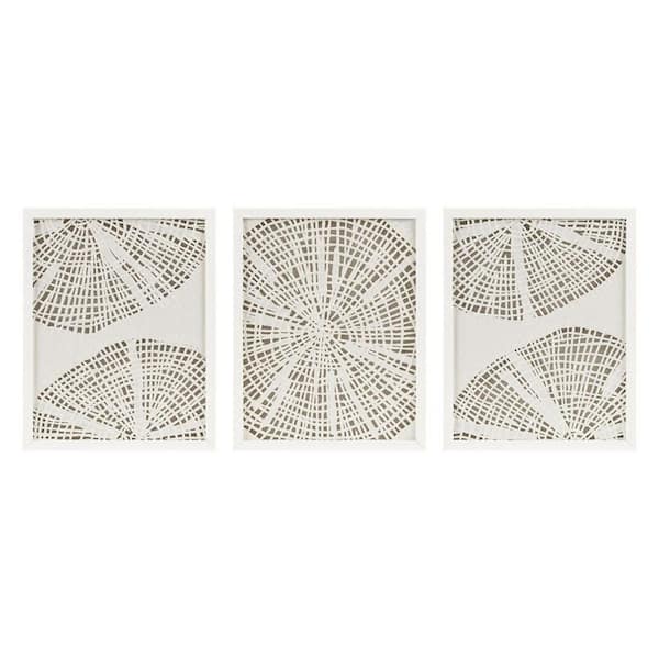 Miscool Anky 3-Piece Framed Art Print 19.7 in. x 15.8 in. Framed Abstract Coastal Rice Paper Shadowbox Wall Decor Set