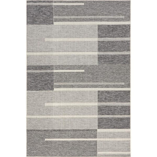 nuLOOM Callia Abstract Grey 4 ft. x 6 ft. Striped Indoor/Outdoor Area Rug