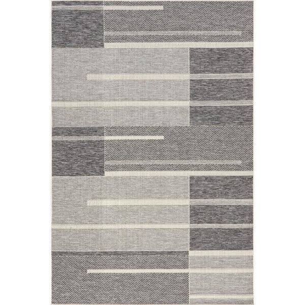 nuLOOM Callia Abstract Striped Grey 7 ft. x 10 ft. Indoor/Outdoor Area ...