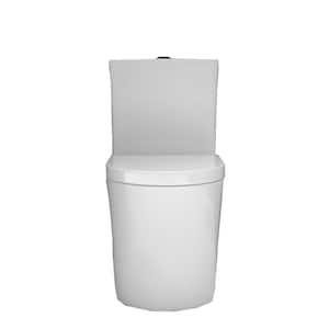 1-piece 0.8/1.6GPF Dual Flush Elongated Toilet in White Seat Included