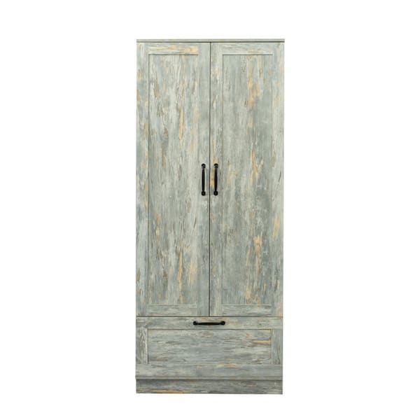 Unbranded Gray Armoire with 1 Drawers(70.87 in. H x 29.53 in.W x 21.65 in. D)