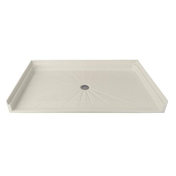 AmeriBath 63.50 in. x 33.25 in. 1-Piece Acrylic Threshold Shower Pan in Biscuit with Center Drain