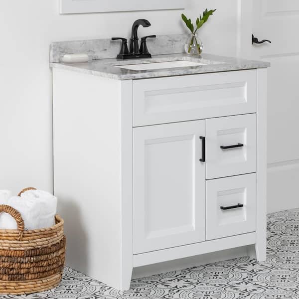 Home Decorators Collection Ridge 30 in. W x 22 in. D x 34 in. H Bath Vanity Cabinet without Top in White