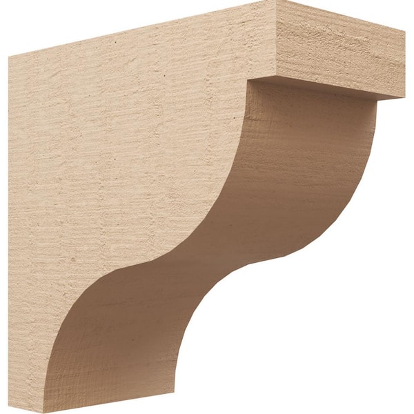 Ekena Millwork 12 in. x 24 in. x 24 in. Classic Garner Rough Cedar Woodgrain TimberThane Corbel, Primed Tan