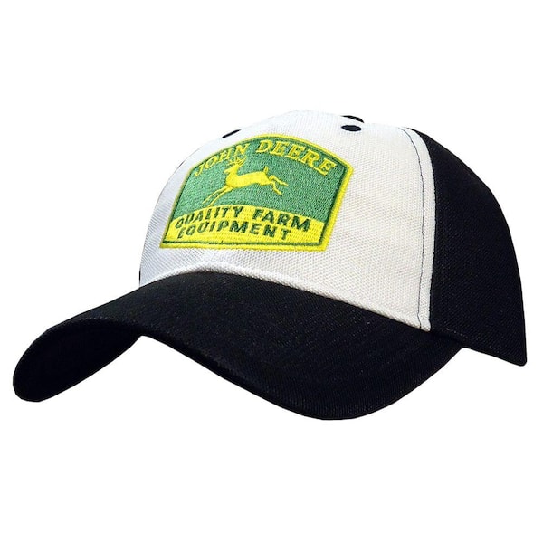 John Deere Breathable Golf Cap / Hat with Vintage Trademark in Black and White