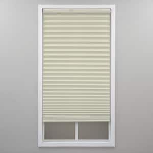 Ecru Cordless Light Filtering Polyester Pleated Shades - 24 in. W x 48 in. L