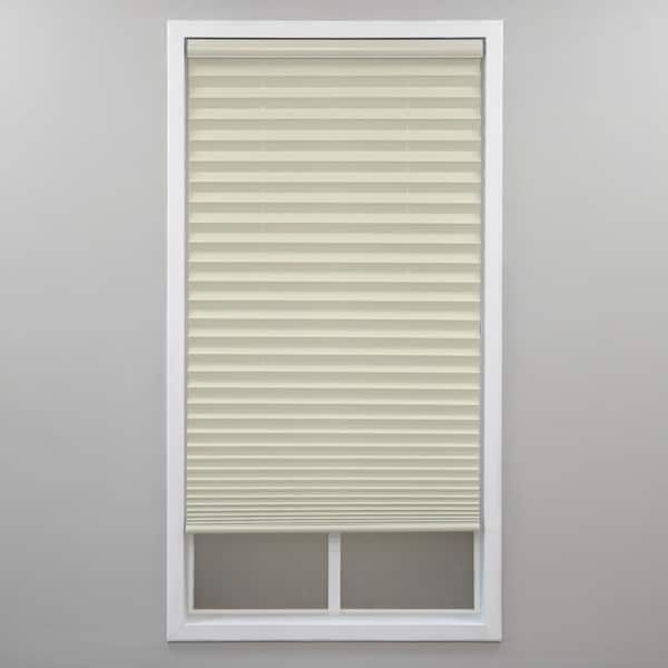 Perfect Lift Window Treatment Ecru Cordless Light Filtering Polyester Pleated Shades - 28 in. W x 64 in. L