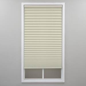 Ecru Cordless Light Filtering Polyester Pleated Shades - 34 in. W x 72 in. L