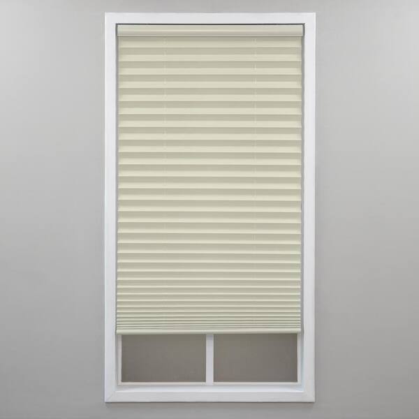 StyleWell Ecru Cordless Light Filtering Polyester Pleated Shades - 41 in. W x 64 in. L