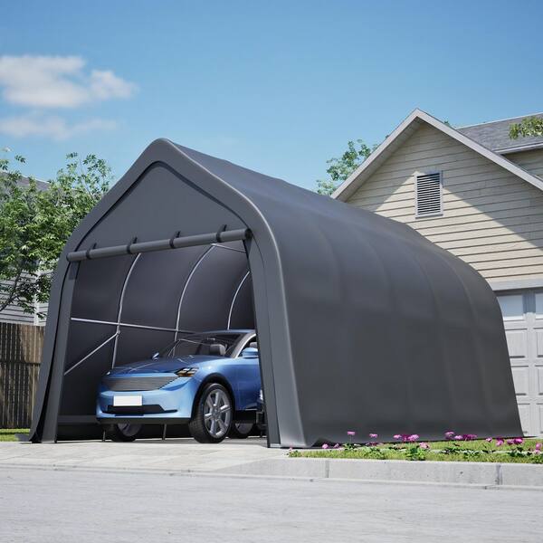thumbnail image 2 of Carport,Heavy Duty Outdoor Storage Shed With Roll-up Zipper Door, Waterproof Storage Tent Shelter Car Canopy Portable Garage Motorcycle Bike Garden Tools 2 of 14