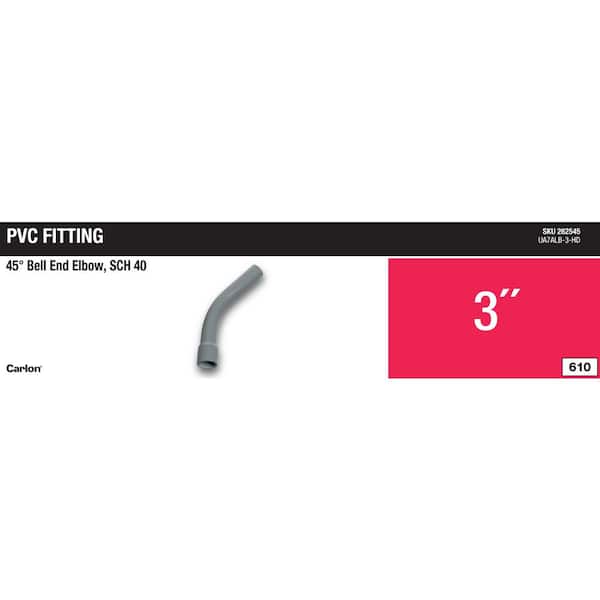 3 in. 45-Degree Schedule 40 Standard Radius Electrical Belled End Elbow (UA7ALB-3-HD)