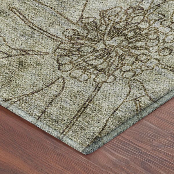 Mayfield Premium Machine Washable Abstract AMF2235 Pewter 10 ft. x 14 ft. Area Rug