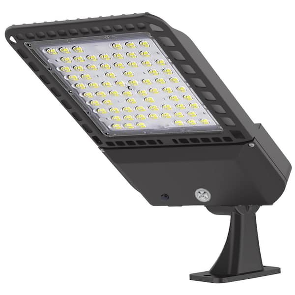 Outdoor Bronze 1500-Watt Equivalent Integrated LED 300-Watt Arm Mount Parking Lot Area Security Light 5000K 39000 Lumens