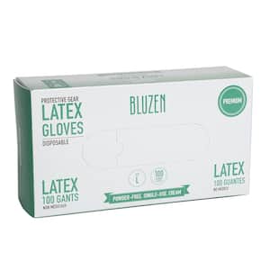 BluZen Large White Disposable Latex 6.3 MIL Gloves, 1000 Per Case