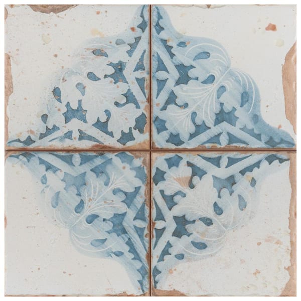 Merola Tile Artisan Azul Decor 13 in. x 13 in. Ceramic Floor and Wall Tile (12.2 sq. ft. / case)
