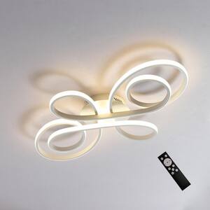 31.5 in. 1-Light Modern White Dimmable Integrated LED Flush Mount for Living Dining Room Ceiling Light