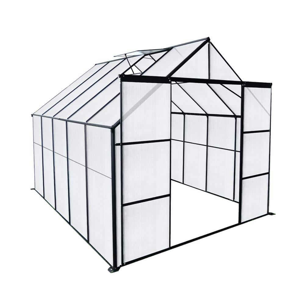 95 in. x 120 in. Greenhouse with Double Sliding Doors Aluminum Roof & Galva
