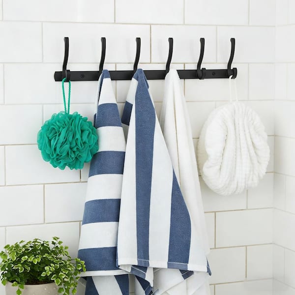 Wall Mounted Coat Rack J-Hook Robe/Towel Hook in Matte Black