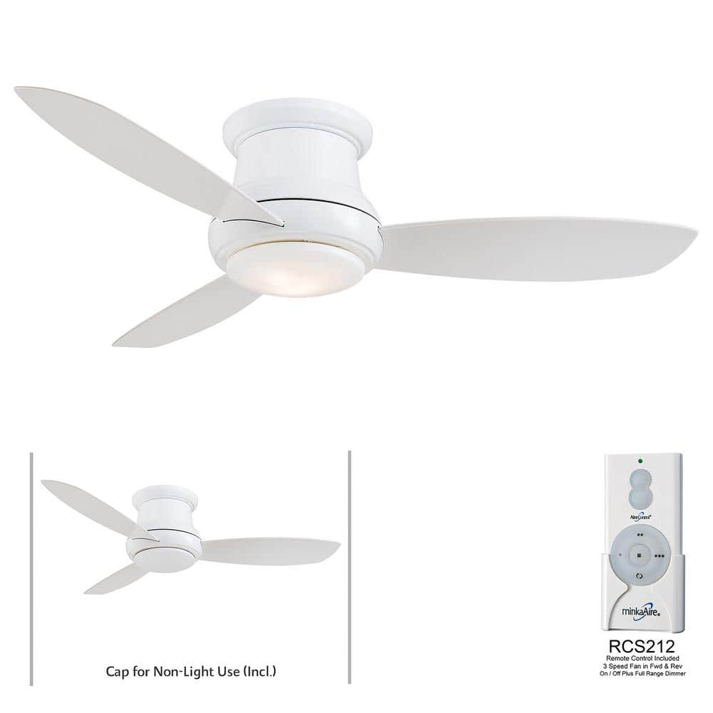 MINKA-AIRE Concept II 44 in. Integrated LED Indoor White Ceiling Fan with  Light with Remote Control F518L-WH The Home Depot