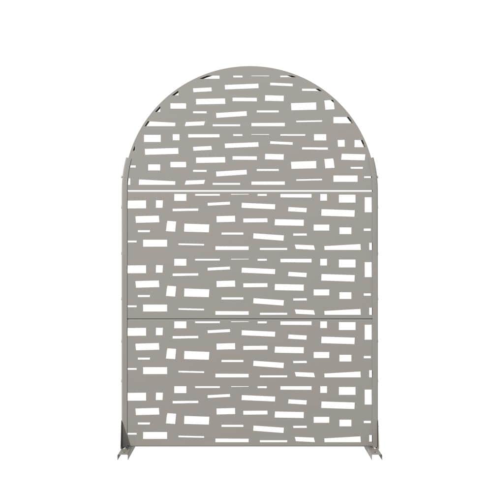 72 in. H x 47 in. W Arched Outdoor Gray Galvanized Steel Decorative Garden Fence Privacy Screen price history on PriceWatchPro