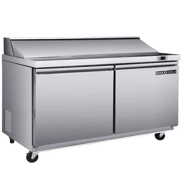 Maxx Cold 2-Door Refrigerated Sandwich and Salad Prep Station, 17.83 cu. ft., in Stainless Steel