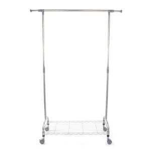 13 in. x 15 in. Mini Layer Stainless Steel Network Horizontal Bar Adjustable Garment Rack Hanger in Silver