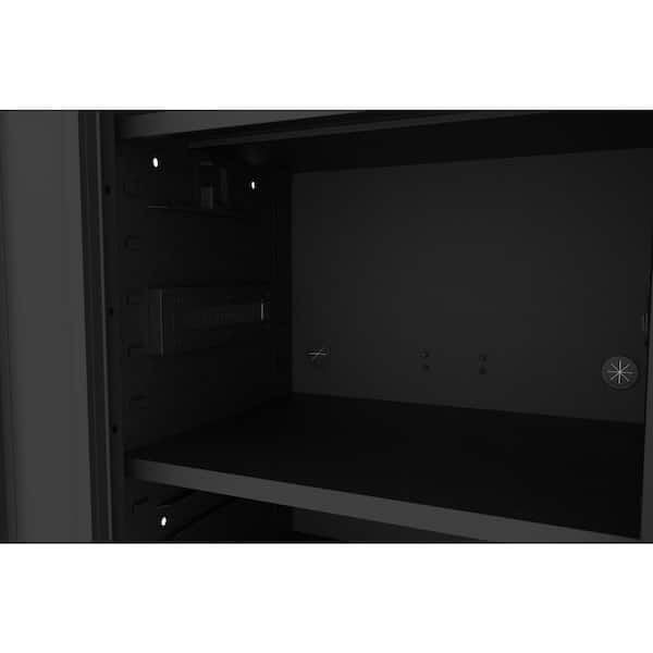 Husky - Tool Storage 27 in. W x 23 in. D Heavy Duty Matte Black 4-Shelf Rolling Side Tool Locker