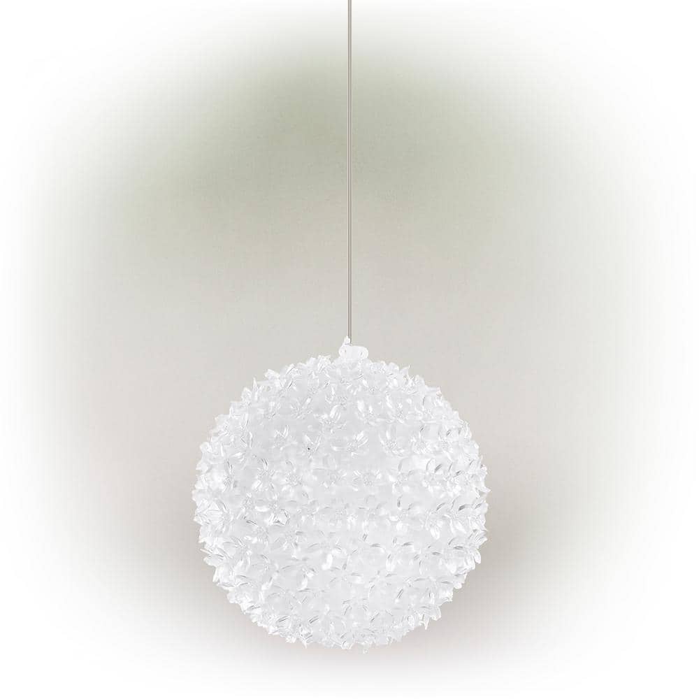 Multi-Colored LED Flashing Sphere Hanging Ornament, 8-Inch