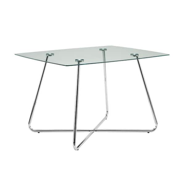 Unbranded Silver with Tempered Glass Dining Table
