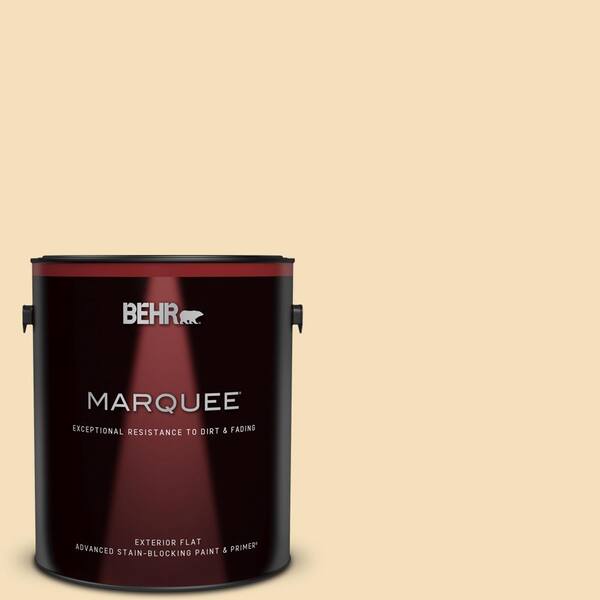 BEHR MARQUEE 1 gal. #320E-2 Cracked Wheat Flat Exterior Paint & Primer