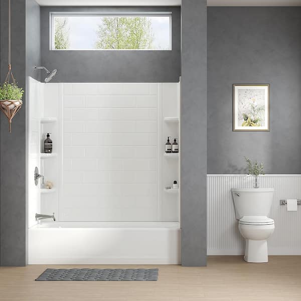 Princeton PRO 60 in. x 30 in. Soaking Bathtub with Left Drain in White