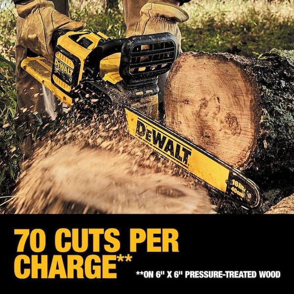 DEWALT FLEXVOLT 60V MAX 16in. Brushless Cordless Battery Powered Chainsaw Tool Only DCCS670B The Home Depot