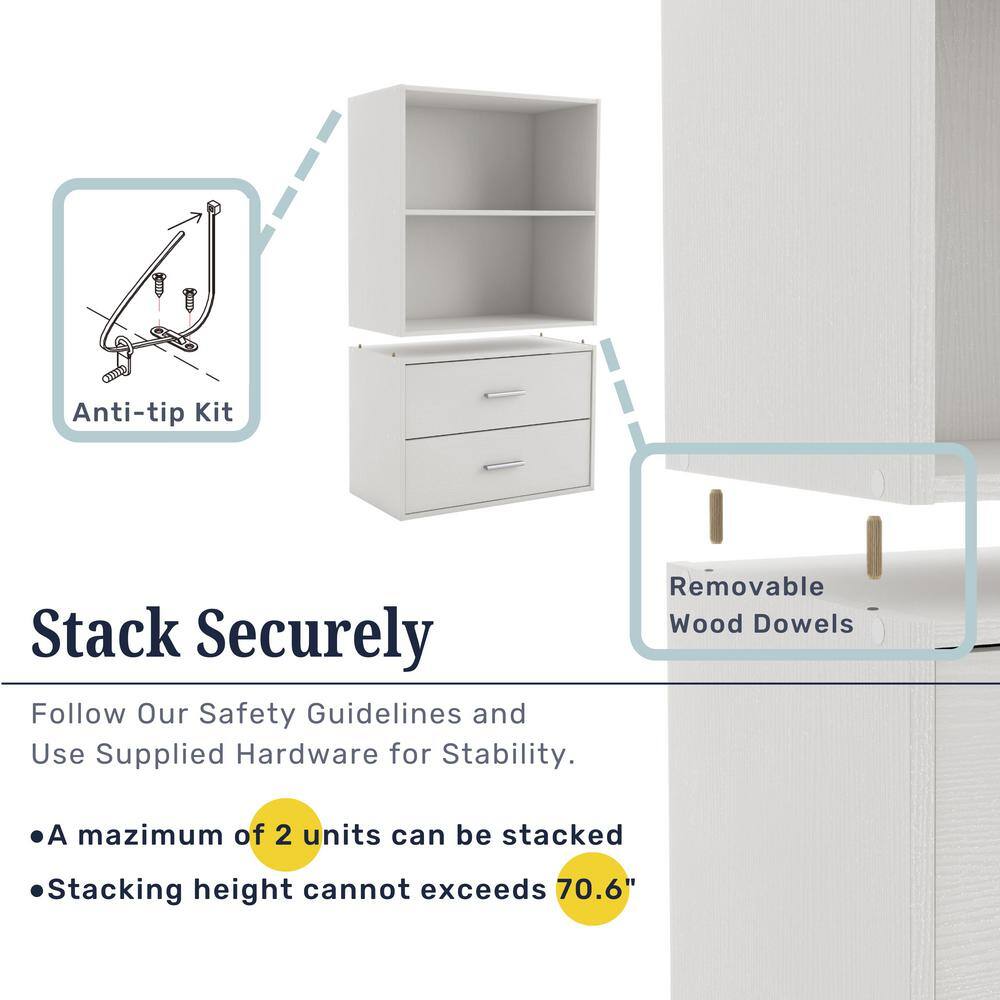 Quincy Taupe Grey 4-Tier Stackable Composite Bookcase