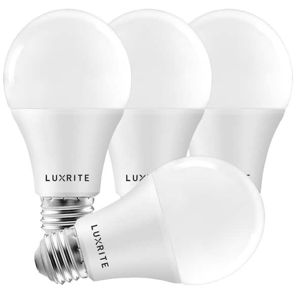 100-Watt Equivalent A19 Dimmable LED Light Bulb Enclosed Fixture Rated 5000K Bright White (4-Pack)