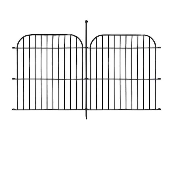 Decorative 24 in. Rustproof Metal Wire Garden Fence 5 Panels No Dig Dog Barrier for Yard and Patio 10 ft. Long