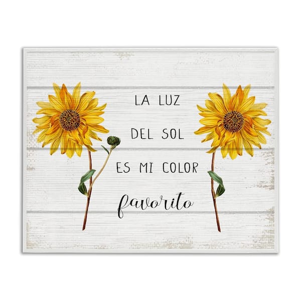 Stupell Industries Sunflower Favorite Color by Lil' Rue White Framed Typography Giclee Art Print 16 in. x 20 in.