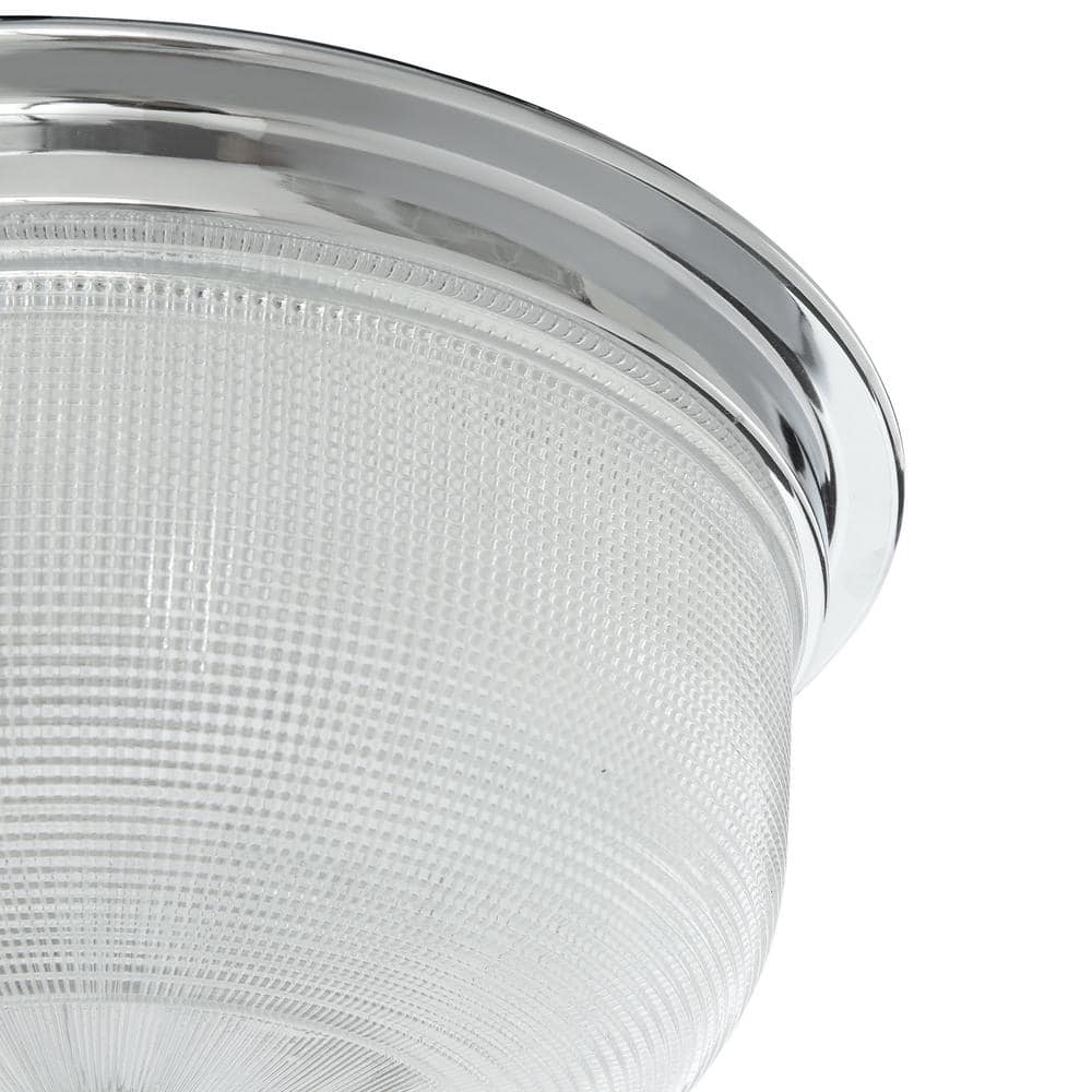 Chrome and Glass 12" Flush Mount Ceiling Light
