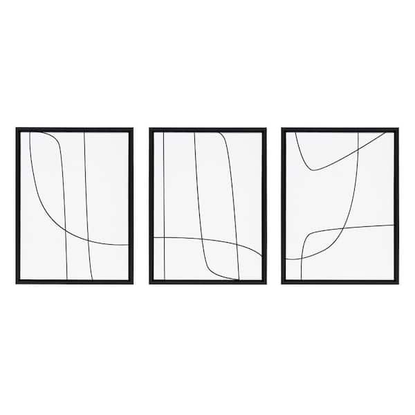 Kate and Laurel Sylvie "Modern Line Abstract" by the Creative Bunch Studio 3-Piece Framed Art Print 18 in. x 24 in.