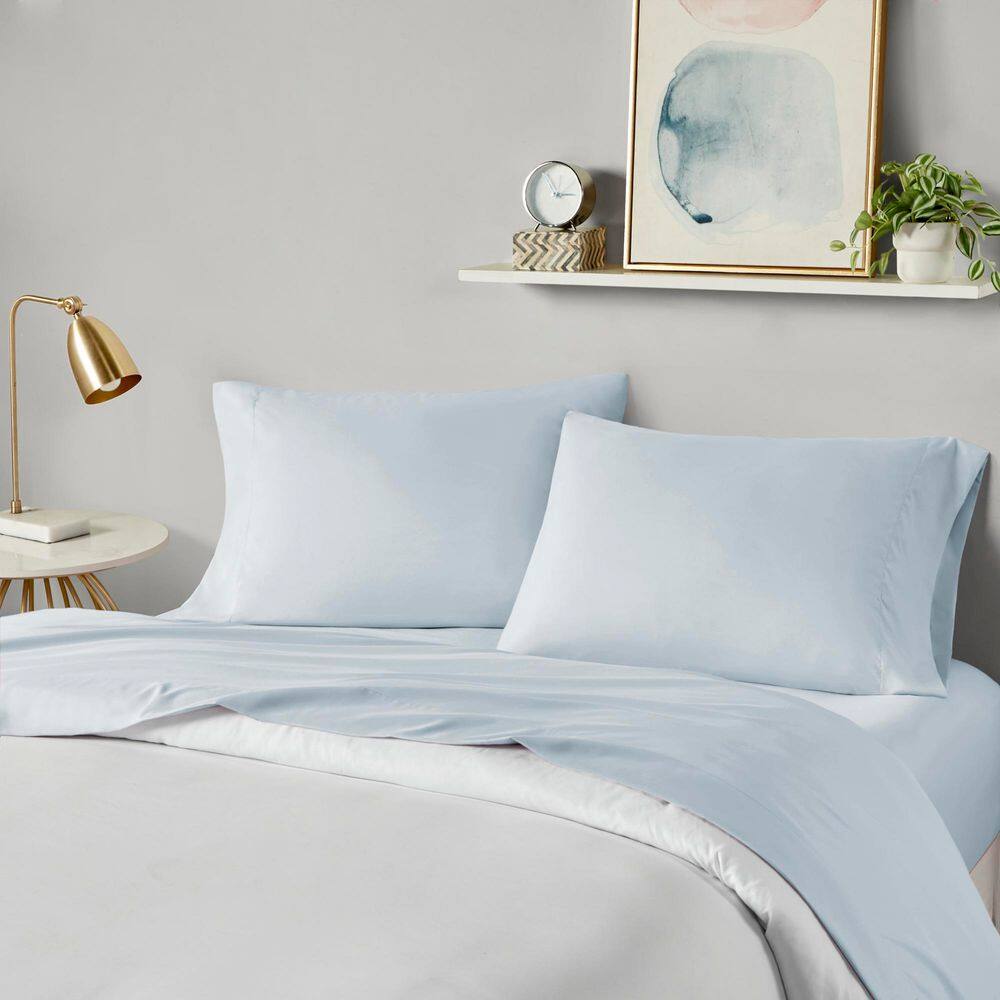 Twin XL Blue Microfiber All Season Sheet Set