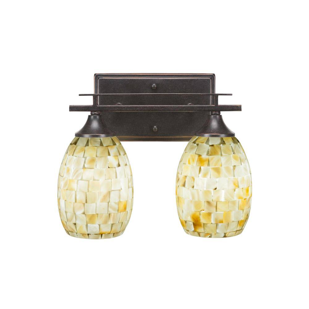 Ontario 12.25 in. 2-Light Dark Granite Vanity Light
