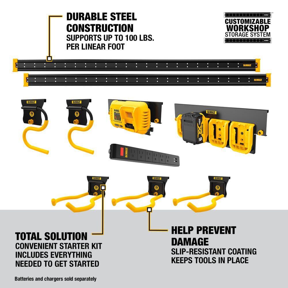 DEWALT Black and Yellow 14-Piece Wall Mount Tool Organizer Kit