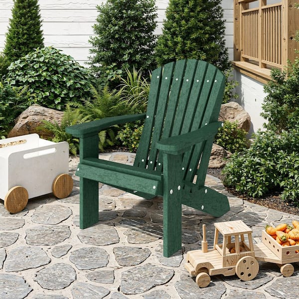 Wildridge Heritage Turf Green Plastic Outdoor Child Adirondack