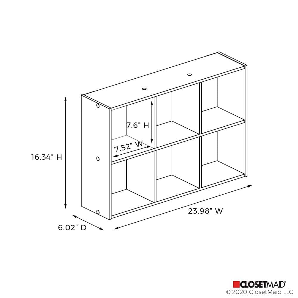 Weathered Gray Wood 6-Cube Floating Wall Organizer