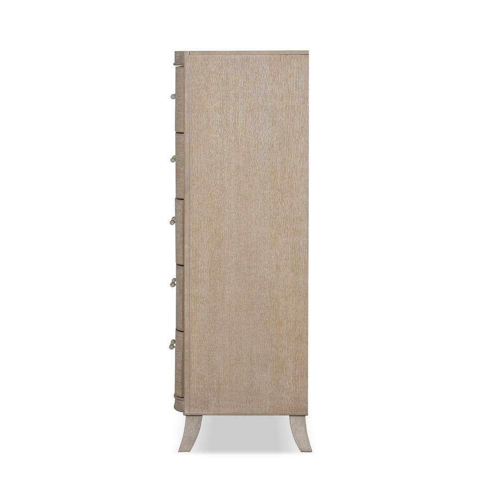 Natural Oak 5-Drawer Chest with Acrylic Handles