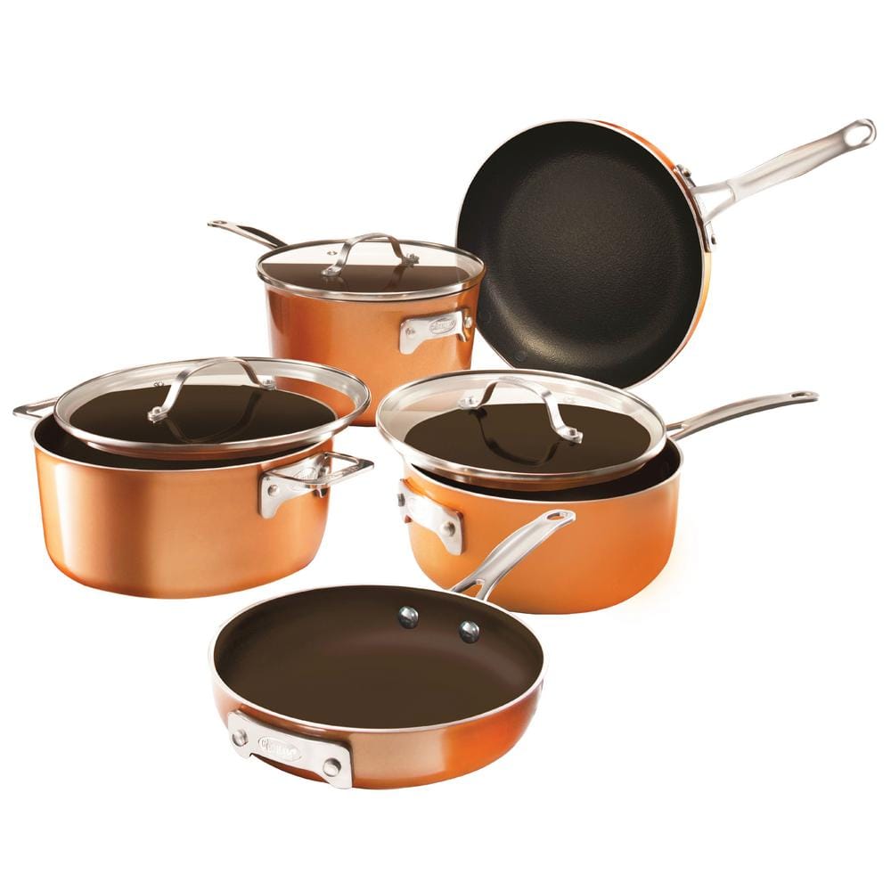  Gotham Steel Stackable 3 Piece Frying Pan Cookware Set–  Stackmaster Ultra Nonstick Cast Texture Ceramic Coating, Stacks and Nests  within Each Other - Dishwasher Safe,Brown : Everything Else