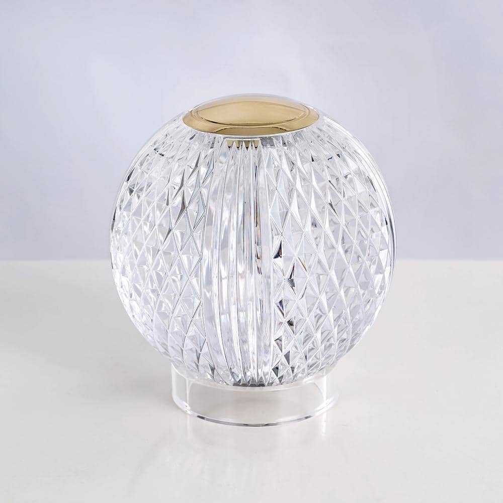 Marni Natural Brass and Clear Globe Table Lamp