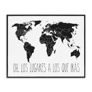 Places to Go Translation by Lettered and Lined Black Framed Typography Giclee Art Print 24 in. x 30 in.