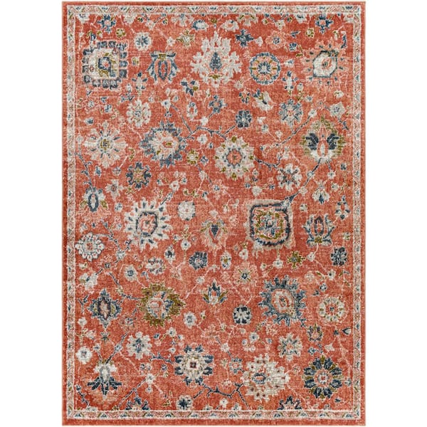 Livabliss Davaro Orange 8 ft. x 10 ft. Traditional Indoor Area Rug